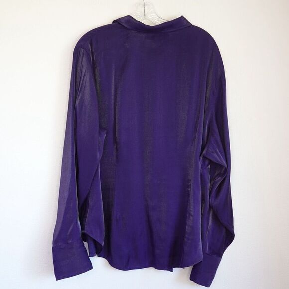 Working Classics Design & Co Button Down Shirt Iridescent Purple Size 24 - Picture 6 of 11